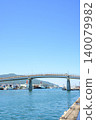 A refreshing summer blue sky and a harbor view of Tsuruga Port (vertical orientation) 140079982