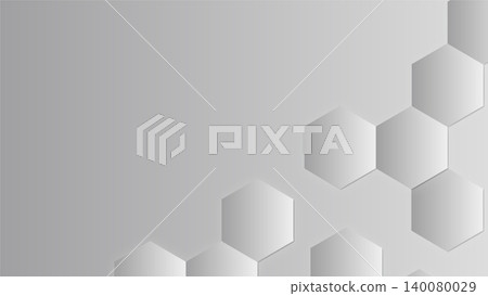 A technology frame background featuring interconnected silver-gray gradient hexagons, with a left margin, landscape orientation (16:9 aspect ratio). A technology frame background featuring interconnected silver-gray gradient hexagons, with a left margin, landscape orientation (16:9 aspect ratio). 140080029