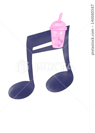 Musical notes with fantastical drinks 140080587