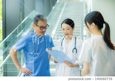 People working in hospital People working in hospital 140080739