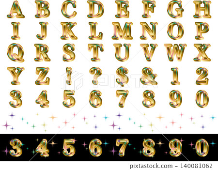 Mincho 字母字體,四重,淺色,彩虹色 1 金色 Mincho 字母字體,四重,淺色,彩虹色 1 金色 140081062