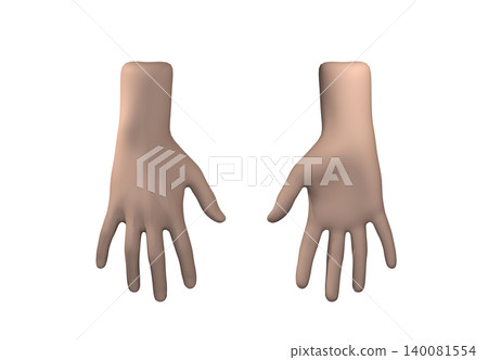 3D render of human hands showing front and back views, perfect for anatomy, medical, gestures, and digital art design concepts 3D render of human hands showing front and back views, perfect for anatomy, medical, gestures, and digital art design concepts 140081554