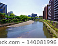 A relaxing view of Kagoshima City overlooking the riverbank. 140081996