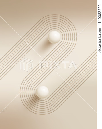 Vertical nude gradient background in 9x16 format with 3D sphere element, boho style details and line arch shapes. Warm beige and pearl tones create elegant social media vector design. Vertical nude gradient background in 9x16 format with 3D sphere element, boho style details and line arch shapes. Warm beige and pearl tones create elegant social media vector design. 140082253