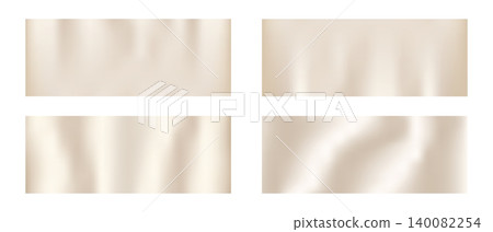 Collection of pastel nude gradient backgrounds in blush, champagne and brown colors. Minimal fluid wave shapes with pearl blur effect. Trendy horizontal vector set for fashion banners. 140082254