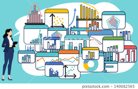 Illustration of a businesswoman thinking about business strategies Illustration of a businesswoman thinking about business strategies 140082565