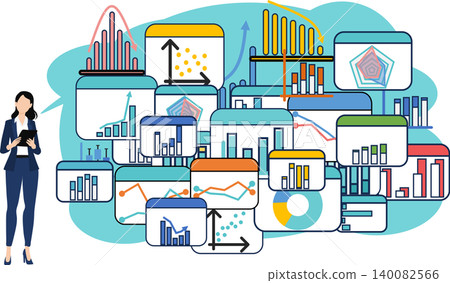 Illustration of a businesswoman thinking about business strategies Illustration of a businesswoman thinking about business strategies 140082566