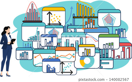 Illustration of a businesswoman thinking about business strategies Illustration of a businesswoman thinking about business strategies 140082567