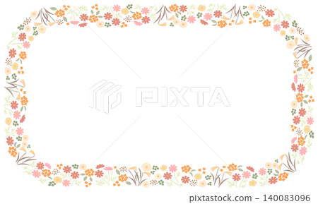 A rectangular frame in the calming colors of autumn flowers. A rectangular frame in the calming colors of autumn flowers. 140083096
