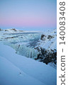 Gyao, the Earth's rift with a blue sky and snowy landscape - Iceland 140083408