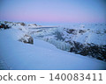 Gyao, the Earth's rift with a blue sky and snowy landscape - Iceland 140083411