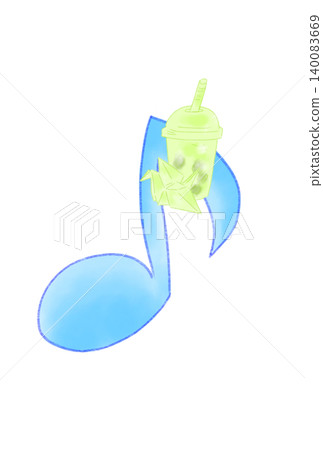 Musical notes with fantastical drinks 140083669
