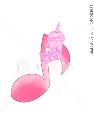 帶有奇幻飲品的音符 帶有奇幻飲品的音符 140083681