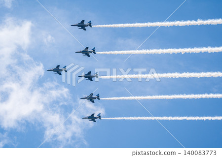 [Hokkaido, Kamifurano] Blue Impulse Flight Commemorating the 71st Anniversary of the Founding of Kamifurano Garrison 140083773