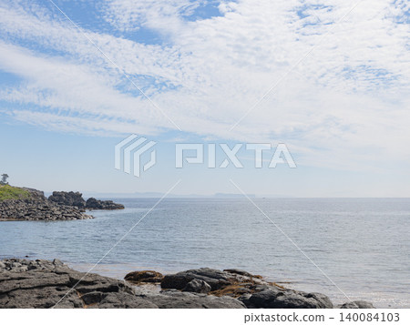 The Genkai Sea as seen from the top of a hill. The Genkai Sea as seen from the top of a hill. 140084103