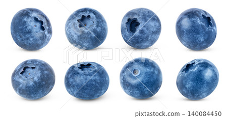 Set of blueberries on white background. Collection of fresh ripe blueberries isolate. Set of blueberries on white background. Collection of fresh ripe blueberries isolate. 140084450