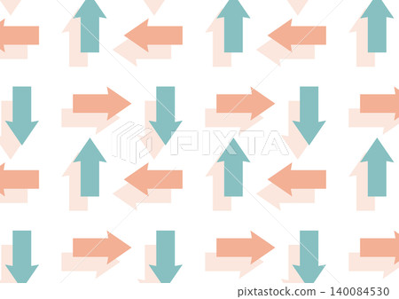 [Transparent Background] A design featuring neatly arranged arrows pointing up, down, left, and right (pink and green) 140084530