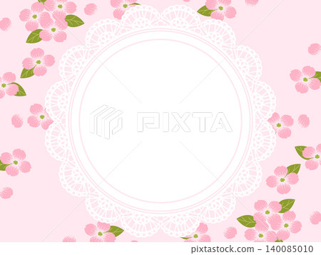 山茱萸和蕾絲背景(橫向) 山茱萸和蕾絲背景(橫向) 140085010