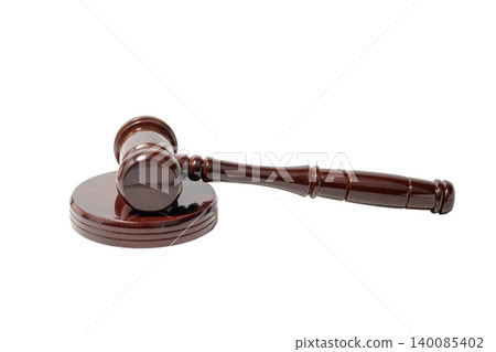 Wooden Gavel and Sound Block on White Background. Judgment and Law Concept. Hammer of Authority. High quality photo Wooden Gavel and Sound Block on White Background. Judgment and Law Concept. Hammer of Authority. High quality photo 140085402