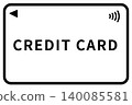 Credit card icon with contactless payment symbol 140085581