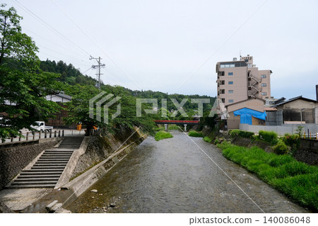 View from Ikadabashi Bridge, south side, Takayama City, Gifu Prefecture, June 2025 View from Ikadabashi Bridge, south side, Takayama City, Gifu Prefecture, June 2025 140086048