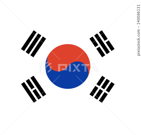 Round flag of South Korea isolated in circle shape. Round flag of South Korea isolated in circle shape. 140086131
