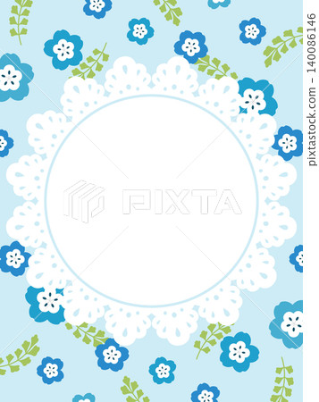 粉蝶花和蕾絲背景(直式版) 粉蝶花和蕾絲背景(直式版) 140086146