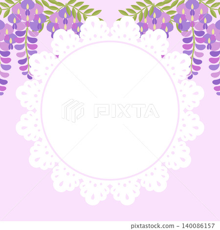 紫藤花和蕾絲背景(正方形) 紫藤花和蕾絲背景(正方形) 140086157