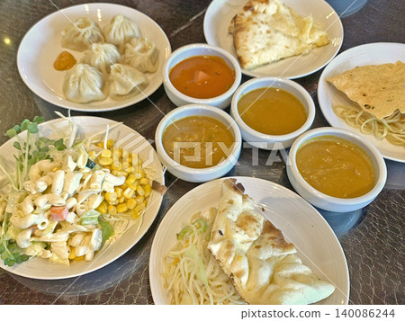 Nepalese curry lunch, Nepalese curry, Indian food, naan 140086244
