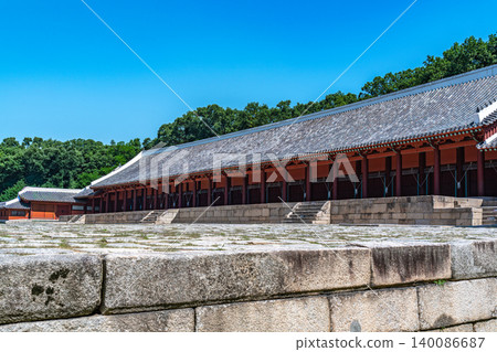 Seoul, South Korea - May. 30, 2026 : Jongmyo Shrine Jeongjeon, A UNESCO World Heritage Site in Seoul 140086687