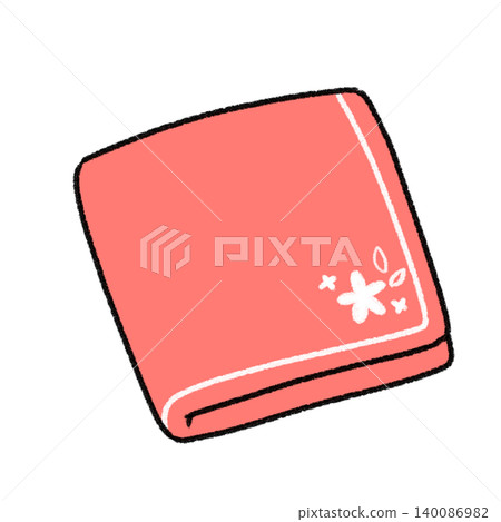 Simple and cute illustrations on a handkerchief Simple and cute illustrations on a handkerchief 140086982