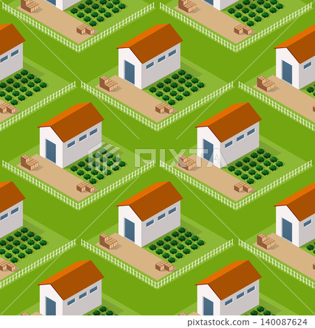 Seamless city building house Repeating Tile Pattern Isometric Illustration Seamless city building house Repeating Tile Pattern Isometric Illustration 140087624