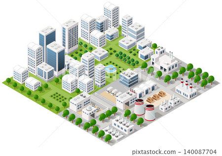 Isometric 3d illustration park trees forest nature elements Isometric 3d illustration park trees forest nature elements 140087704