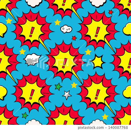 Comic speech bubbles seamless pattern various styles of underground comix texture Comic speech bubbles seamless pattern various styles of underground comix texture 140087768