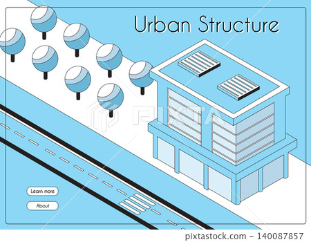Isometric urban structure building street illustration 140087857