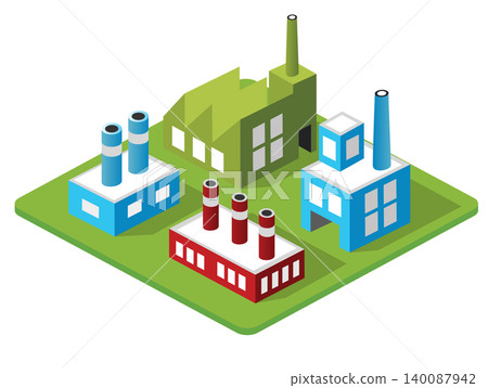 Industrial zone with factories manufacturing goods Industrial zone with factories manufacturing goods 140087942