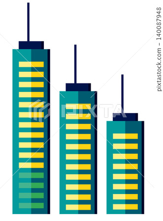 Three skyscrapers showing sustainable business growth Three skyscrapers showing sustainable business growth 140087948