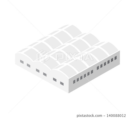 Modern industrial building viewed isometrically, 140088012