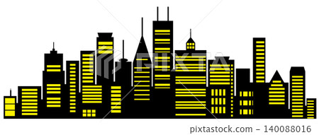 Modern metropolis shining at night with illuminated skyscrapers Modern metropolis shining at night with illuminated skyscrapers 140088016