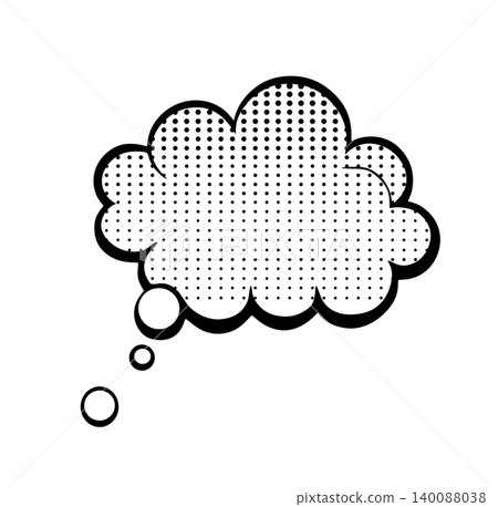 Thought bubble is representing a blank comic balloon with halftone pattern Thought bubble is representing a blank comic balloon with halftone pattern 140088038