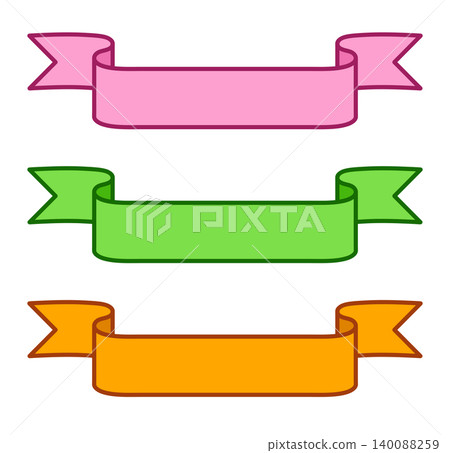 Set of 3 horizontal ribbons in different colors Set of 3 horizontal ribbons in different colors 140088259