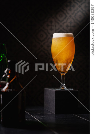 Glass of light beer 140088397