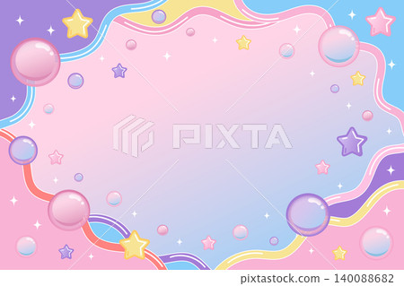 Cute retro city pop frame vector illustration Cute retro city pop frame vector illustration 140088682