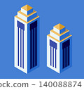 Modern office buildings representing urban business centers growing vertically 140088874