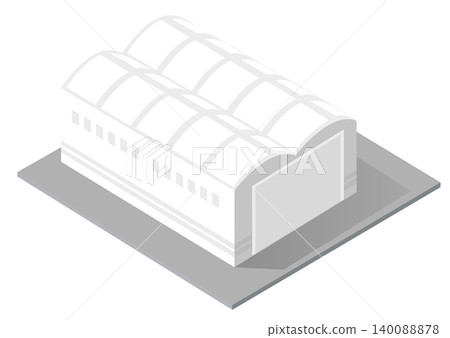Isometric industrial warehouse building for storage and distribution Isometric industrial warehouse building for storage and distribution 140088878