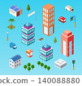 Isometric urban megalopolis top view of the city infrastructure town, 140088880