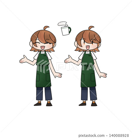 咖啡館女員工為顧客服務 咖啡館女員工為顧客服務 140088928