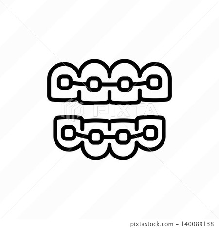 Orthodontics thin line icon. Braces, tooth correction. Dentistry. Vector illustration. Orthodontics thin line icon. Braces, tooth correction. Dentistry. Vector illustration. 140089138