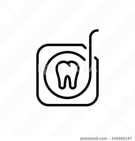 Dental floss thin line icon. Dental equipment for teeth cleaning. Vector illustration. Dental floss thin line icon. Dental equipment for teeth cleaning. Vector illustration. 140089147