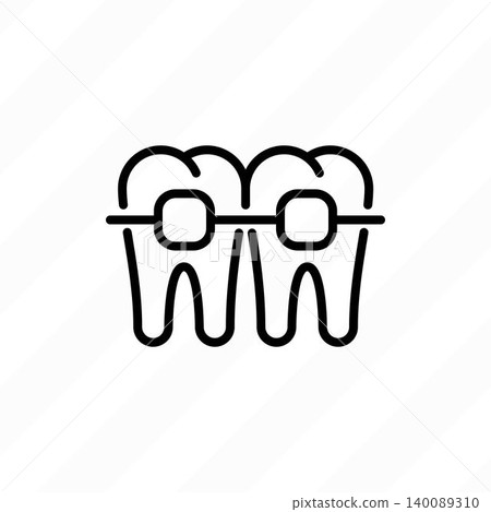 Orthodontics thin line icon. Braces, tooth correction. Dentistry. Vector illustration. Orthodontics thin line icon. Braces, tooth correction. Dentistry. Vector illustration. 140089310